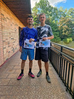 3.m�sto �ty�hra mu�i zleva :  Dominik Darmovzal, Luk� Dillenz