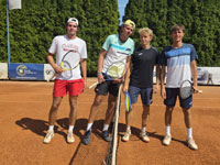 Finalist� �ty�hry mu�� zleva :  Oliver Hrad�lek, �imon Mali�, Jakub Fedor, Jarom�r Pe�onka