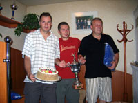 Vtzov turnaje zleva :  Richard Krl, Rostislav Sabela (dc turnaje), Radek Ban