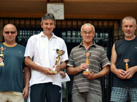 Medailisté zleva :  Vlastimil Alexa, Jan Konderla, Josef Kvíčala, Vladislav Szlaur