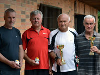 Kategorie nad 54 let zleva :  Vladislav Szlaur, Zdeněk Škuta, Jiří Pavlík, Josef Kvíčala