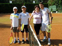 Účastníci turnaje zleva :  Pavel Drong, Jan Drong, Renata Motyková, Ondřej Motyka