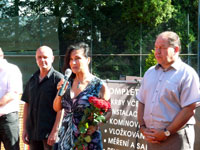 Zahájení turnaje zleva :  Marián Blažko, Věra Palkovská, Petr Skudrzyk