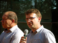 Zahájení turnaje zleva :  Petr Skudrzyk, Lumír Šatran