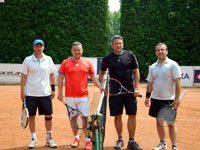 Účastníci čtyřhry zleva :  Jiří Steinbach, Karel Hula, Daniel Kolář, Václav Kánský