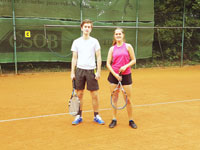 Účastníci turnaje zleva :  Radim Konderla, Tereza Konderlová