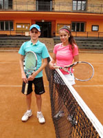 Foto po zápase zleva :  Pavel Drong, Beata Kotlárová